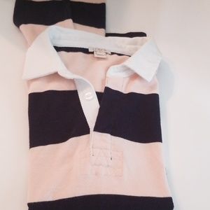 J.Crew rugby  light pink and navy striped
